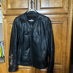Harley-Davidson Black Leather Bomber Jacket